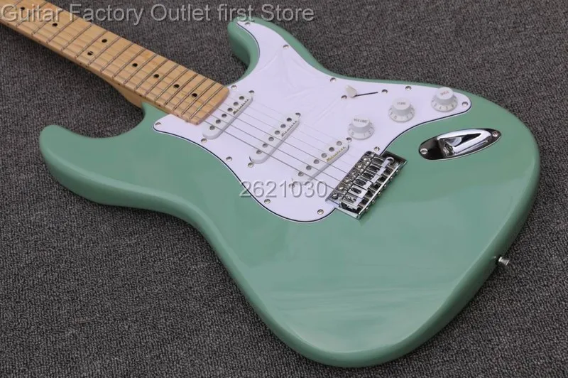 

Factory store light green STRAT signature 6 string Chrome Hardware Electric Guitar free shipping