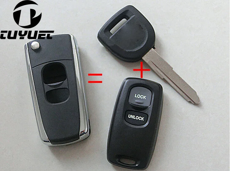 

2 Buttons Modified Flip Folding Remote Key Shell Fob Case Fit For Mazda M3, M6 Car Key Cover Housing