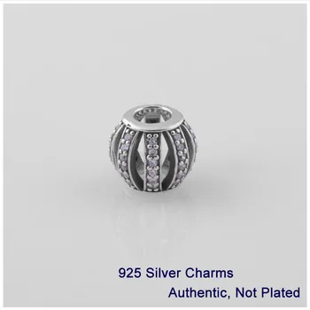 

CKK 925 Sterling Silver Jewelry Threaded Charms christmas Pink Crystal Ball Beads Compatible with Fandola Bracelets