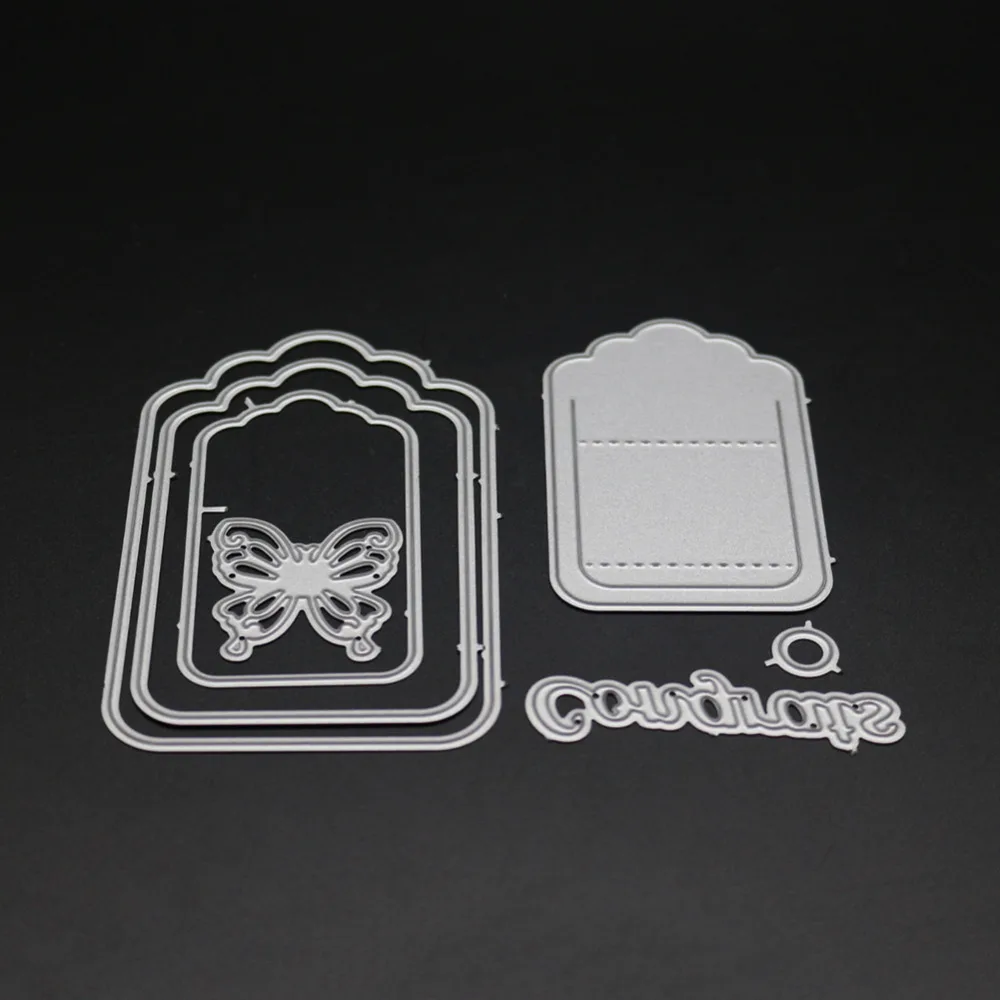 

Hamyho Metal Cutting Dies Decor Tag Butterfly Frame Scrapbooking Paper Craft Dies Cut Create Stamps Embossing Card Stencil