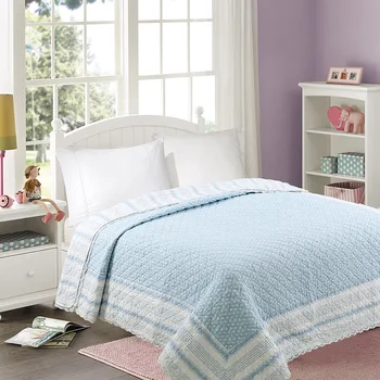 

CHAUSUB Girl's Lace Cotton Bedspread Quilt 1pc Printed Coverlet Queen Twin Size Quilts 150x200cm Quilted Sofa Blanket Blue Pink