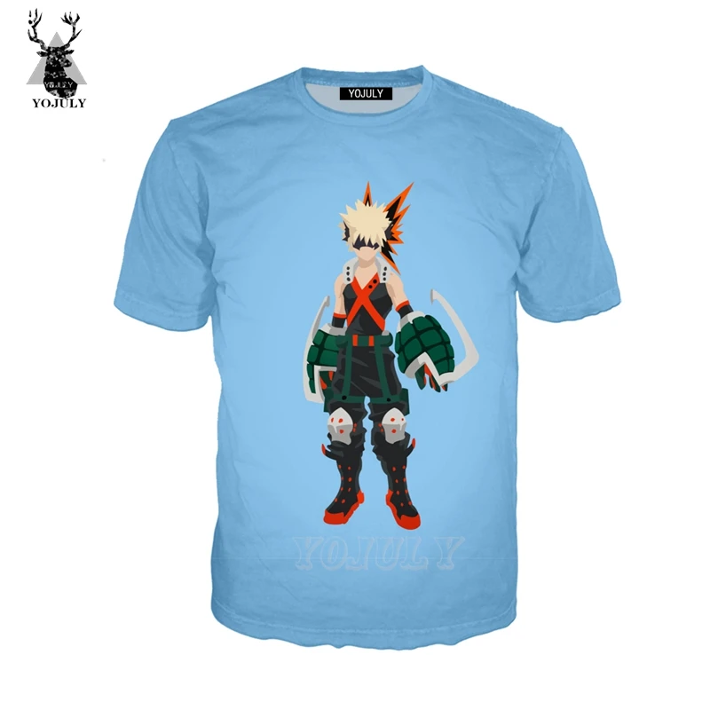 YOJULY/футболка унисекс с 3D принтом аниме My Hero academic Bakugou Katsuki Повседневная