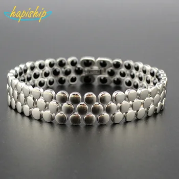 

Hapiship 2018 Fashion 106 Germanium Cells 316L Stainless Steel Therapy Bracelet Emerge Power Bangle Jewelry Gift for Man TG4601