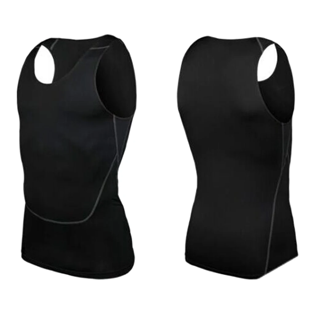 Men's Polyester Sleeveless Shirt Compression Singlet Underwear Undershirt Breathable Man Vest Tank Tight Shirt Sport Wear 
