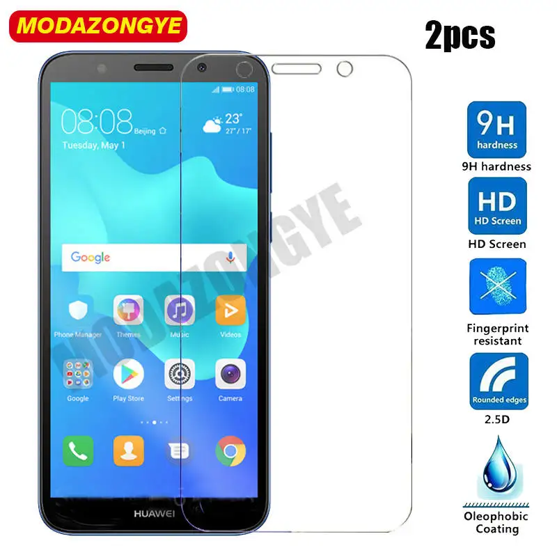2 шт. закаленное стекло для Huawei Y5 2018 защита экрана Prime DRA-L22 Y52018 Y5Prime стеклянная