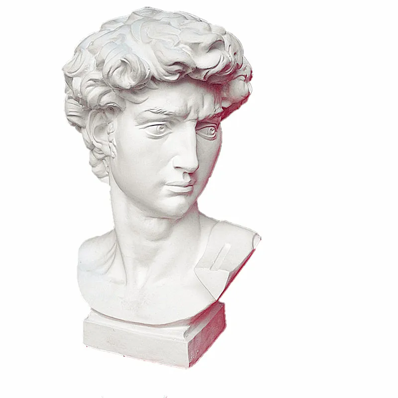 

Retro David Head Portraits Bust Statue Michelangelo Buonarroti Home Decorations Resin Craftwork 60cm L2179