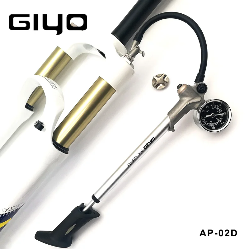 Насос велосипедный GIYO GS02D с манометром ручной шланг воздушный насос для езды на