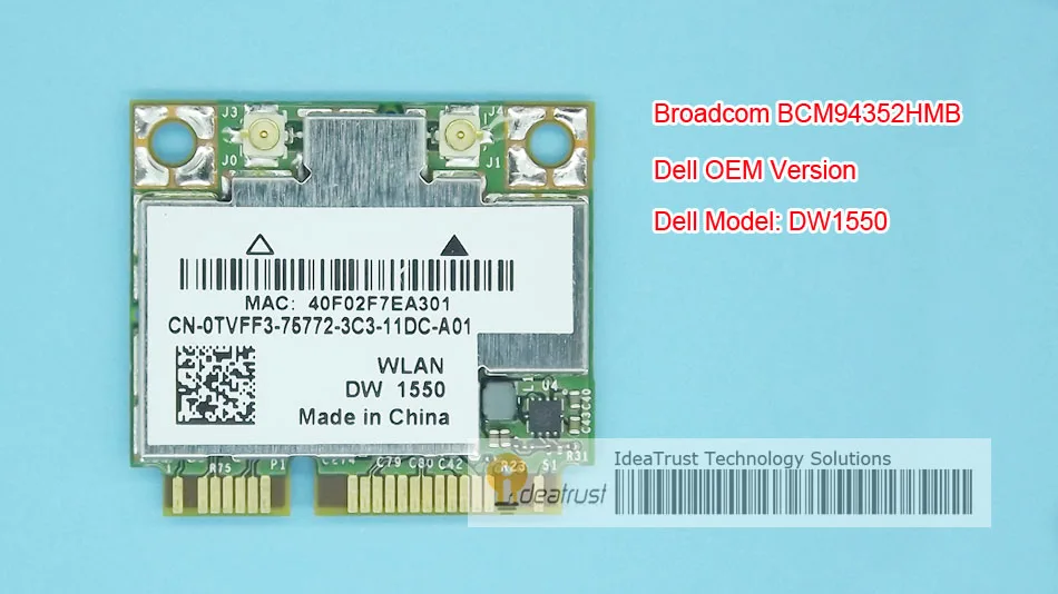 Bcm94352hmb dw1550 802.11ac 867 Мбит AC 2.4 и 5 г BT4.0 Wi-Fi Беспроводной сетевой карты Поддержка Mac OS