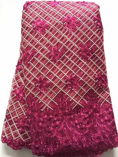 

New Designs African French Lace Fabric High Quality Nigeria african French Net Lace 2019 With Stone and Beaded For Women SLL3278