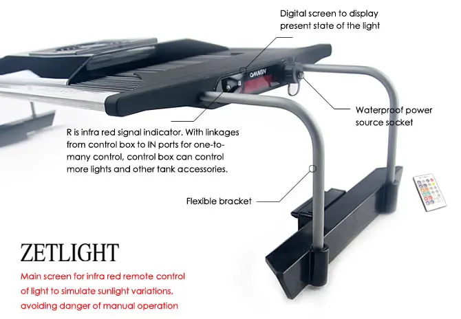 ZETLIGHT Интеллектуальный аквариумный Светодиодный светильник освещение ZT-6500C освещение для аквариума имитирует рассвет и закат с функцией Wi-Fi