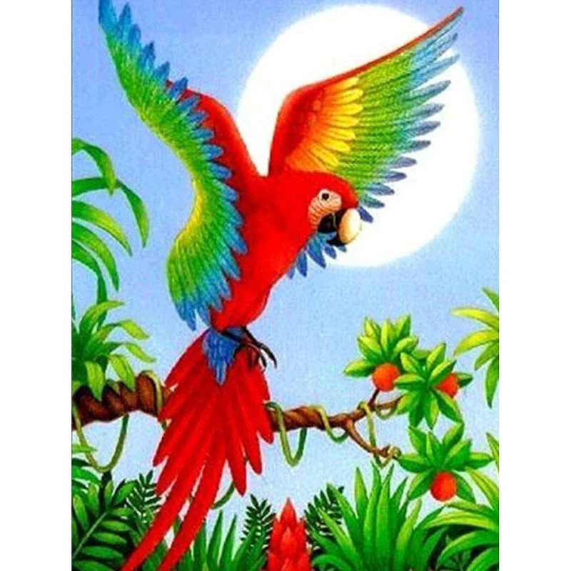 HUACAN-Paint-With-Diamonds-Animals-Full-Square-Round-Drill-Resin-Decoration-Home-5D-DIY-Parrot-Mosaic