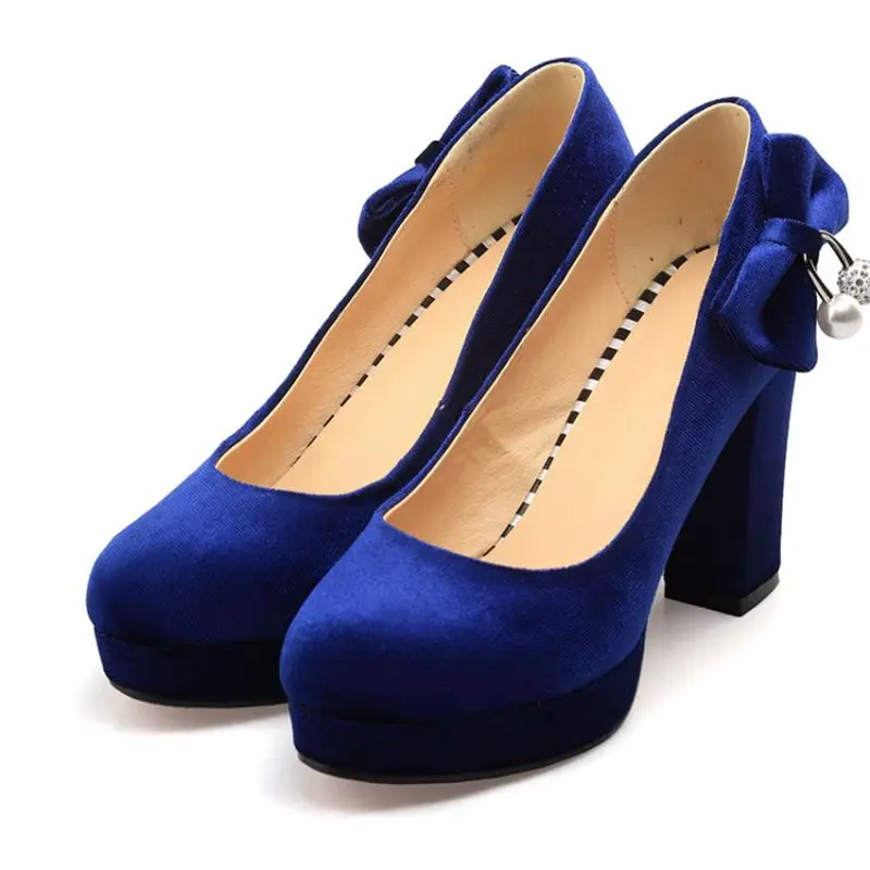 QPLYXCO/Новинка года; элегантные женские туфли-лодочки на высоком каблуке; женская обувь для свадебной вечеринки; женская обувь на каблуке; большие размеры 33-43; C71 - Цвет: Синий