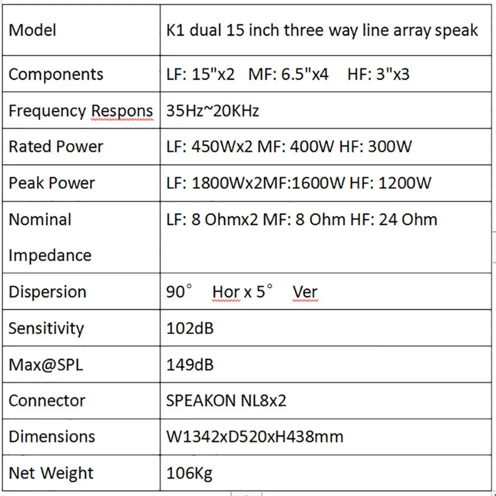 K1 двойной 12 дюймов активный линейный массив громкоговоритель мощность pro аудио динамик три пути мощный линейный массив динамик