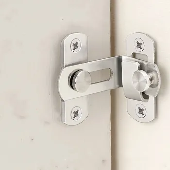 

10PCS Stainless steel sliding door hook lock,90 angle Hasp,For easy to install,Surface mounting,Anti-theft, Safety,Door Hardware