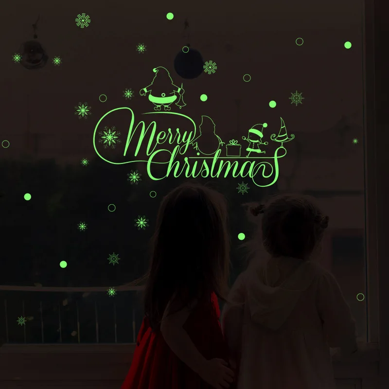 

Christmas Window Sticker marry Christmas Glass Sticker Xmas Christmas Decorations for Home Noctilucent Effect night light HM3100