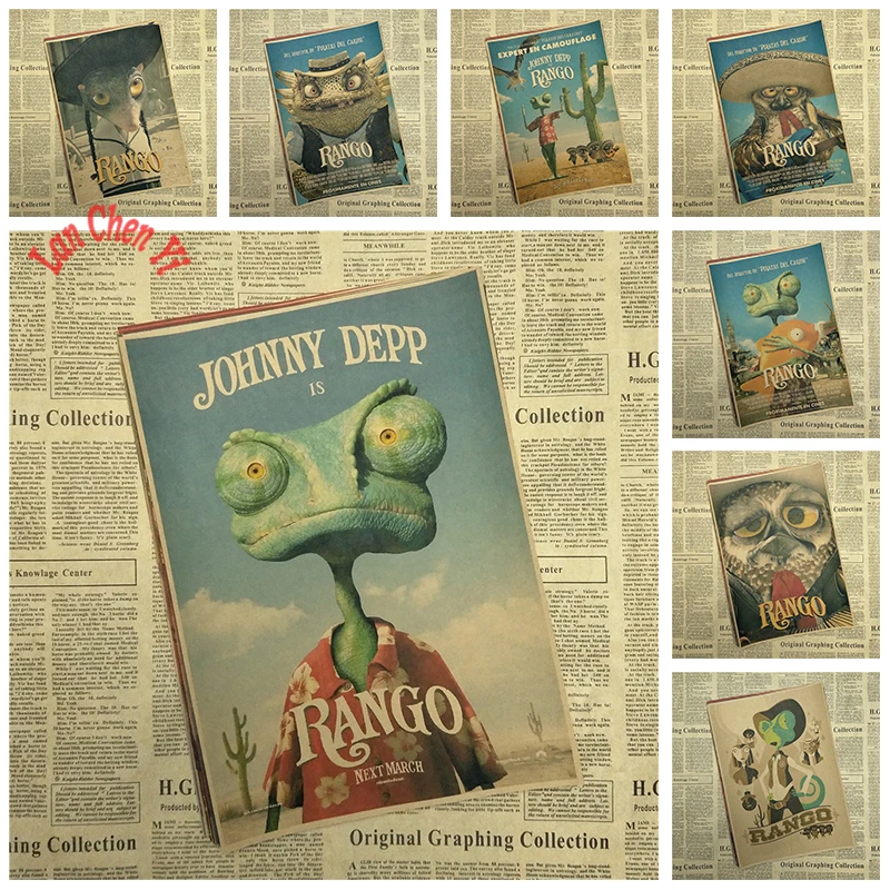 

Animation Rango Kraft Paper Poster Kids Room Bar Cafe Decorative Painting