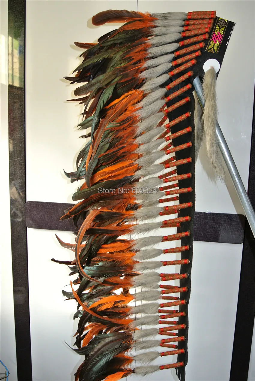

41inch high Indian Feather headdress handmade war bonnet hamde feather bonnet costumes