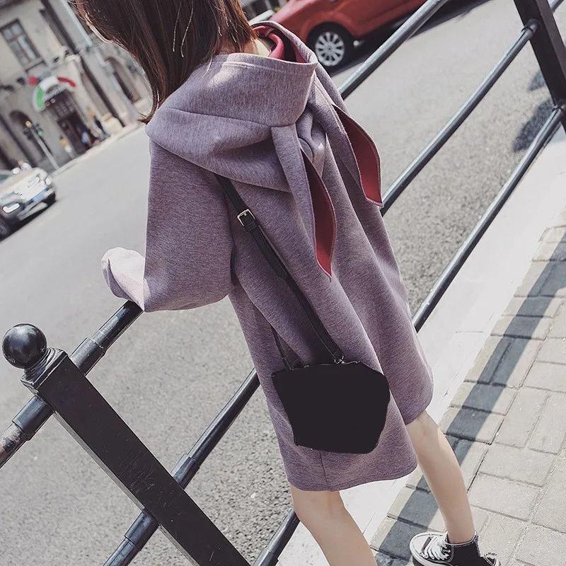 2018 Fashion Hooded Rabbit Ears Women Hoodies New Autumn Winter Long Sweatshirts Dress Casual Long Sleeve Loose Tops 2018 Fashion Hooded Rabbit Ears Women Hoodies New Autumn Winter Long Sweatshirts Dress Casual Long Sleeve Loose Tops