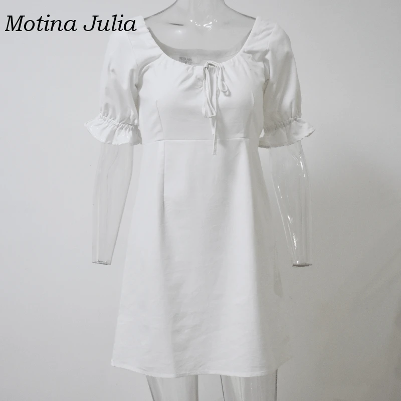 Женское платье с бантом Motina Julia повседневное хлопковое мини для улицы на лето