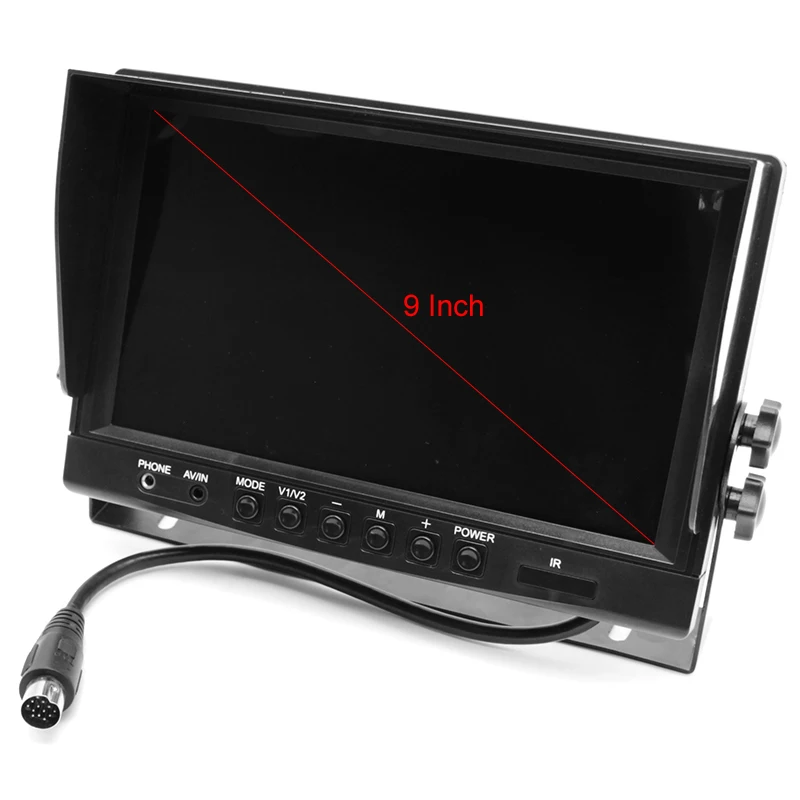 Монитор GreenYi HD 800*480 9 &quotTFT LCD Quad для грузовиков видеонаблюдение 4 канальный RCA видео