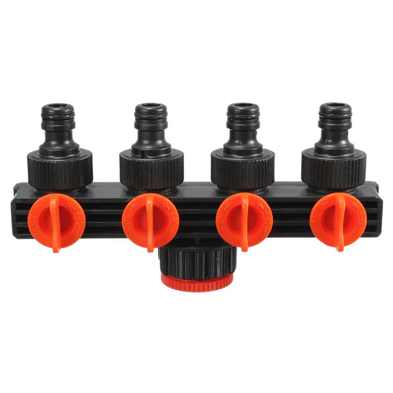 

Home Garden Hose Pipe Splitter Plastic Drip Irrigation Water Connector Agricultural 4 Way Tap Connectors