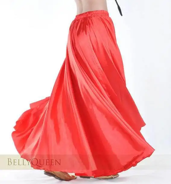 14 цветов Профессиональная женская одежда для танца живота 360 градусов юбки для фламенко юбки размера плюс атласная юбка для танца живота - Цвет: red