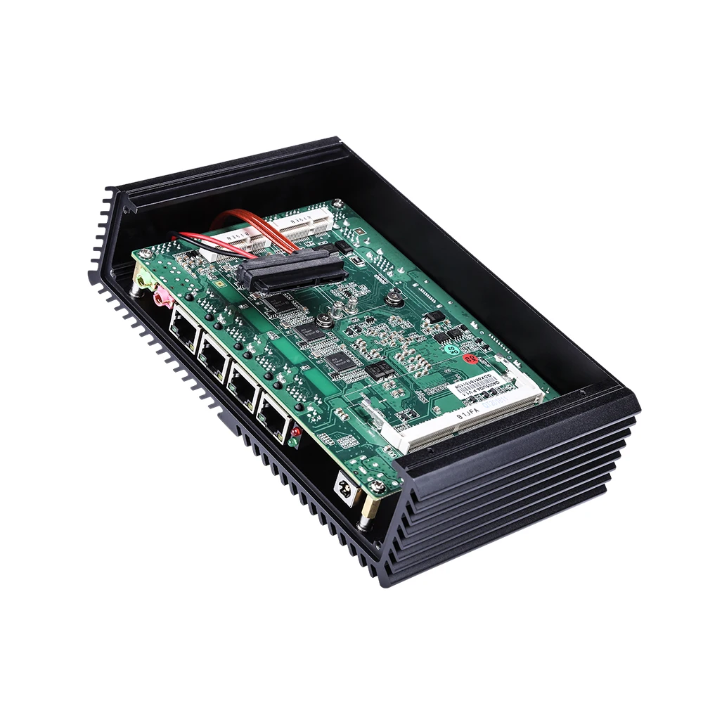  Free Shipping Fanless Mini PC Celeron 3205U/Core i3/Core i5 4 Intel LanUsed As A Router/ Firewall/ 
