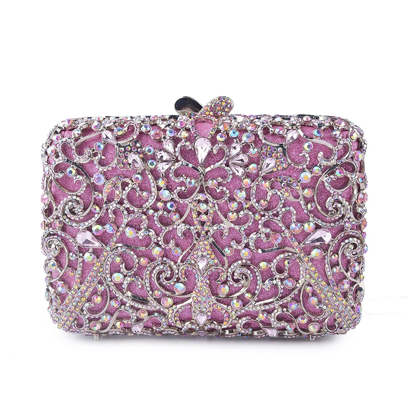 Новое прибытие алмаз красный/розовый/фиолетовый цвет женский вечерний клатч Сумки оптом женские клатчи модные женские сумки