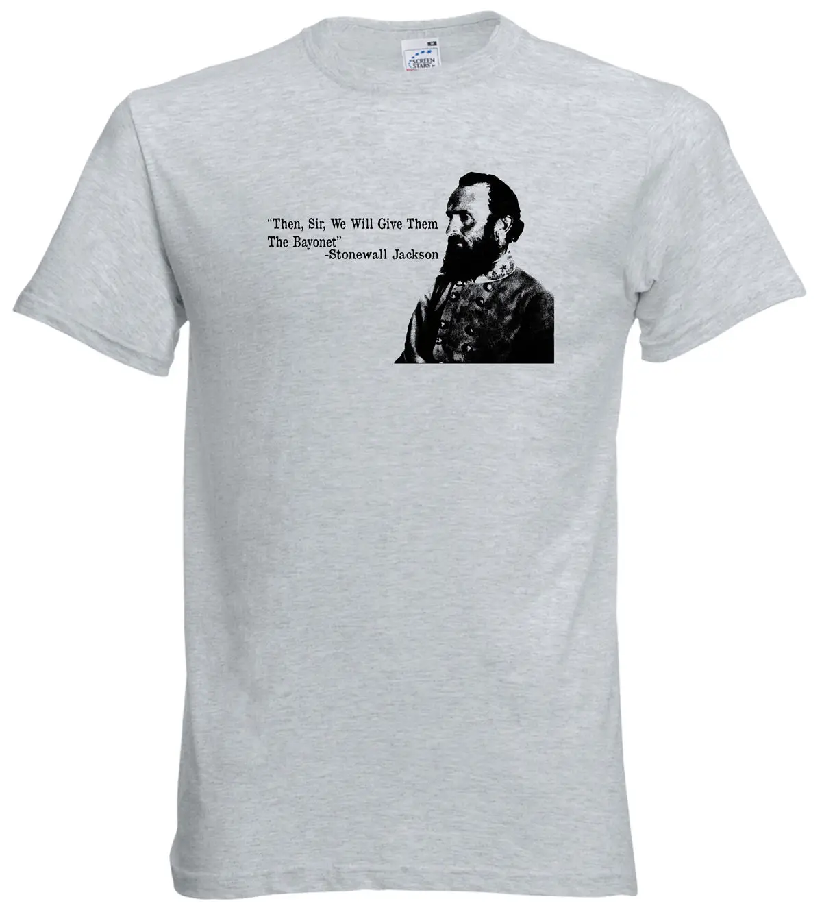 Футболка с надписью Civil War Stonewall Jackson и байонетным принтом|t shirt|r l |