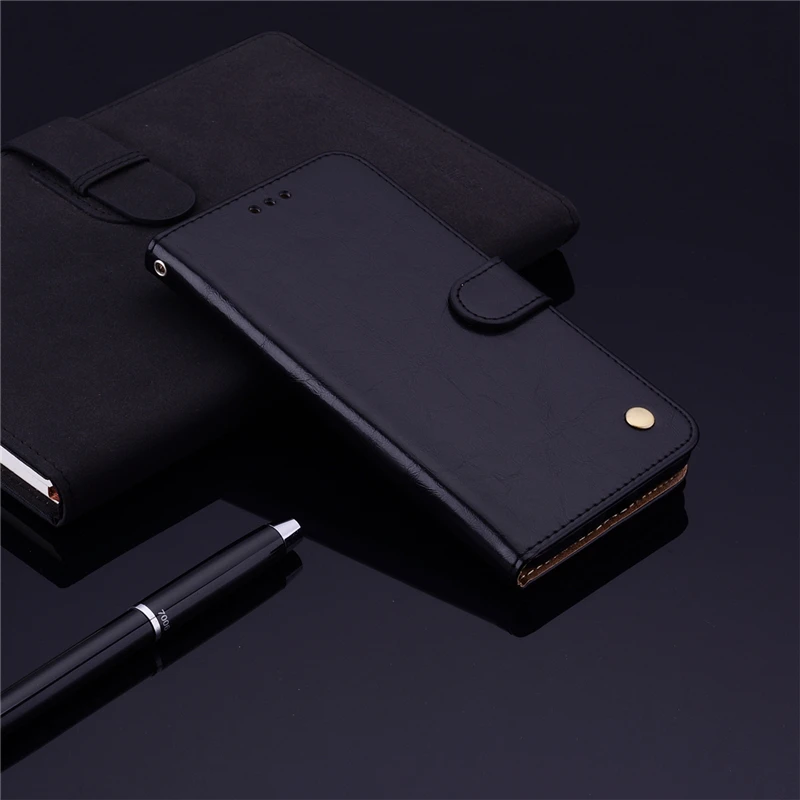 Кожаный чехол-бумажник для Xiaomi Redmi 6A 5 Plus S2 Note 6 5 Pro 5A Note 4X4 4A Global Capa Funda для XiaoMi Mi 8 A1 A2 Lite 6 F1 - Цвет: Черный