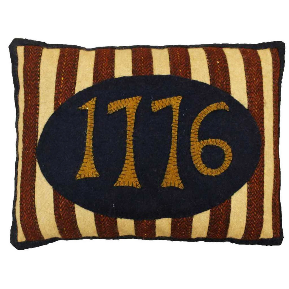 Homespice 1776 Handcrafted Applique 12 x 16 Rectangle Pillow - Multicolor