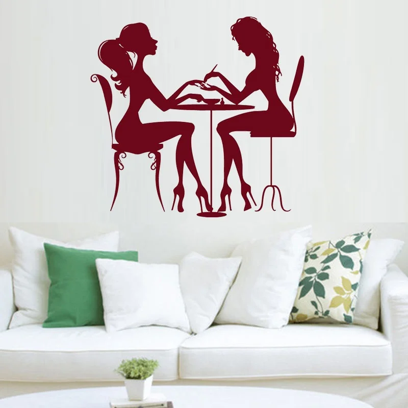 Nail Beauty Salon Vinyl Removable Wall Stickers Art Wall Decals Nail