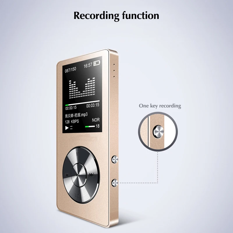 DOITOP 8GB Stereo Music Audio Walkman Long Standby MP3 Video Player with FM Record TF 1