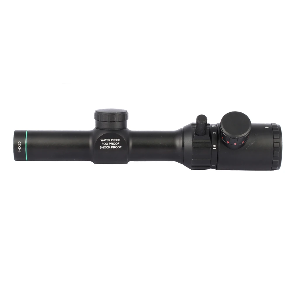 التكتيكية الصيد البصرية النطاق البصري 1-4X20 Riflescopes شبكاني نطاق بندقية مع يتصاعد