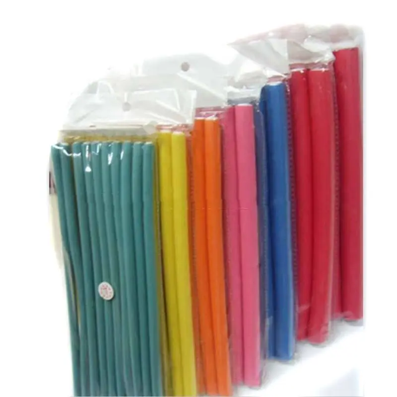 10pcs Soft Foam Sponge DIY Styling Hair Rollers Flexible Curler Bendy Twist Curls Tool Random Color
