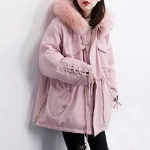 Зимняя куртка женская длинная парка толстое пуховое пальто женская зимняя куртка из натурального меха енота с капюшоном модные женские пальто