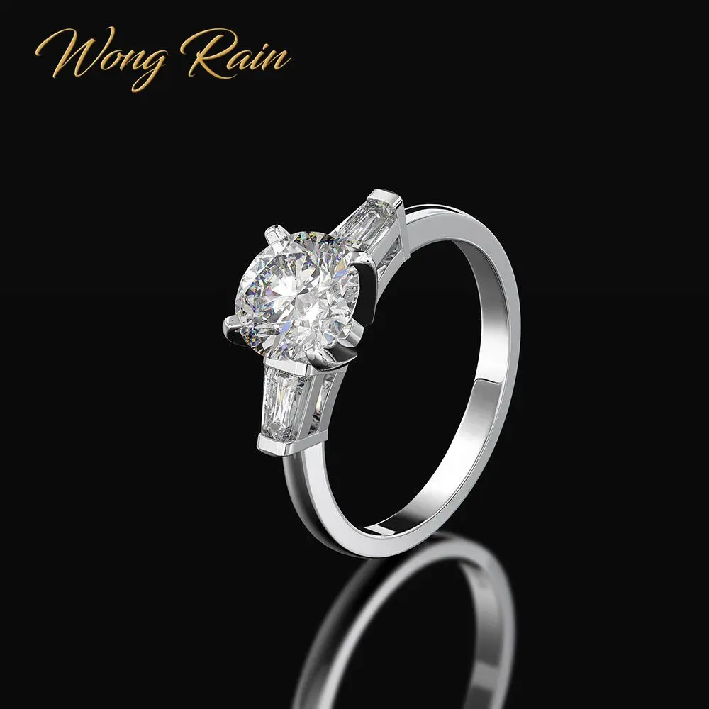 Wong Rain Vintage 100% 925 Sterling Silver Created Moissanite Gemstone Wedding Engagement Women Ring Fine Jewelry Wholesale Wong Rain Vintage 100% 925 Sterling Silver Created Moissanite Gemstone Wedding Engagement Women Ring Fine Jewelry Wholesale