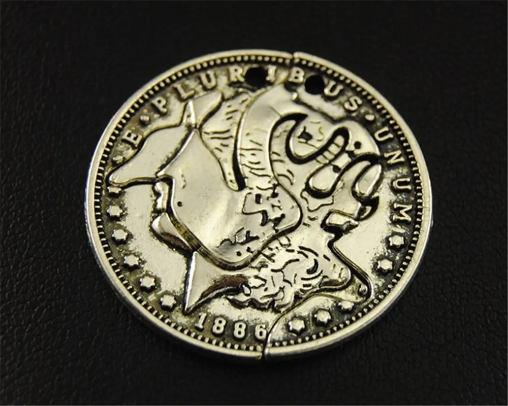 

2sets Antique Sliver Buck And Doe Canadian Quarter Puzzle Charm Handmade Charms Pendants Jewelry Findings 27mm A1686