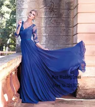Sexy V-ausschnitt schöne Applique halbarm Hot Red klassische A-linie abendkleid Elegante Chiffon Abendkleid sommer kleid
