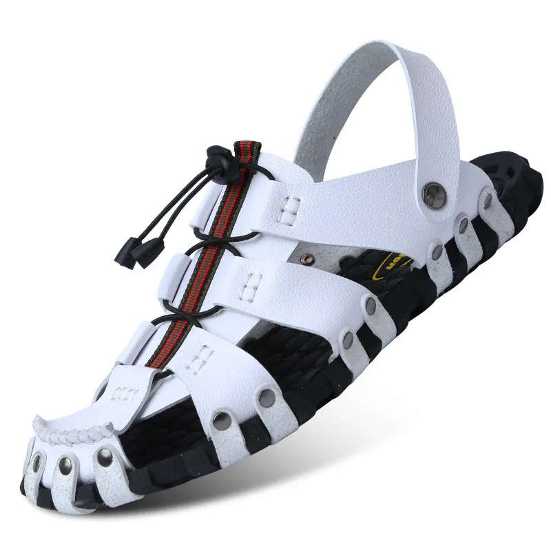 

Summer Men Shoes Fasion PU Sandals Men Outdoor Beach Sandals Breathable Slippers Anti-skid Clogs Flat Gladiator Sandalias Hombre