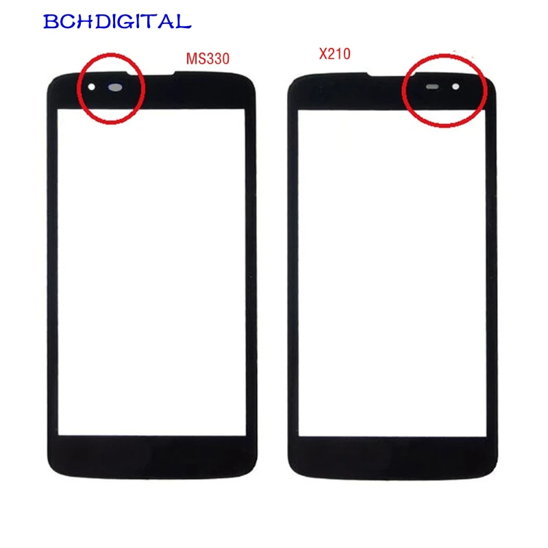 

BCHDIGITAL LG058 For LG K7 X210 X210DS MS330 LG Tribute 5 LS675 LCD Outer Cover Touch Screen Front Glass Lens Panel Replacement