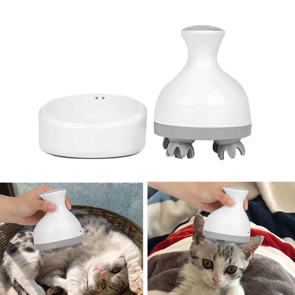 

USB Charging Pet Cats Dogs Paw Head Massager Waterproof Comfort Manual Grooming Supplies Relaxation Shiastu Electric Massager