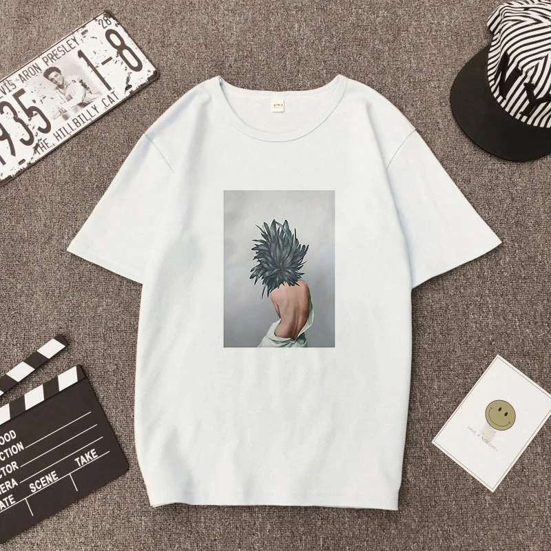 Large Size Women Hoodies Print Flowers Feather Harajuku Aesthetics Sweatshirt Women Pullovers Kpop Korean Casual Female Tops