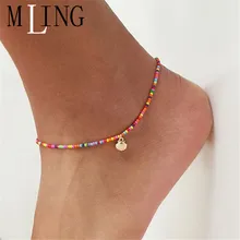 MLING, Новинка лета, цветные бусины Ocean анклет(браслет на ногу в богемном стиле золотой гребешок по низкой цене Для женщин
