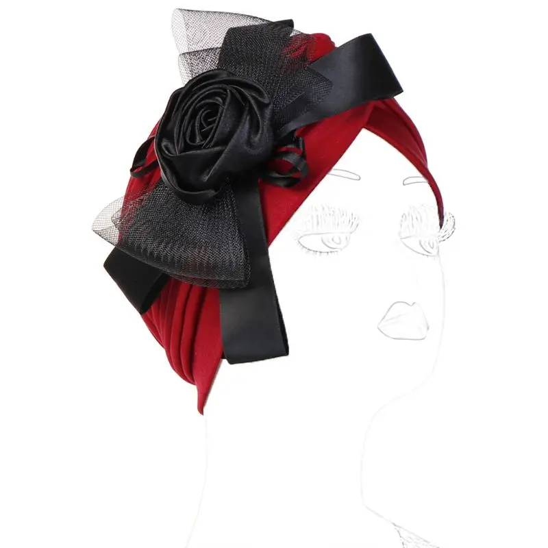 Fashion Muslim Women's Hair Loss Head Flower Scarf Hat Bowknot Turban Head Wrap Cover