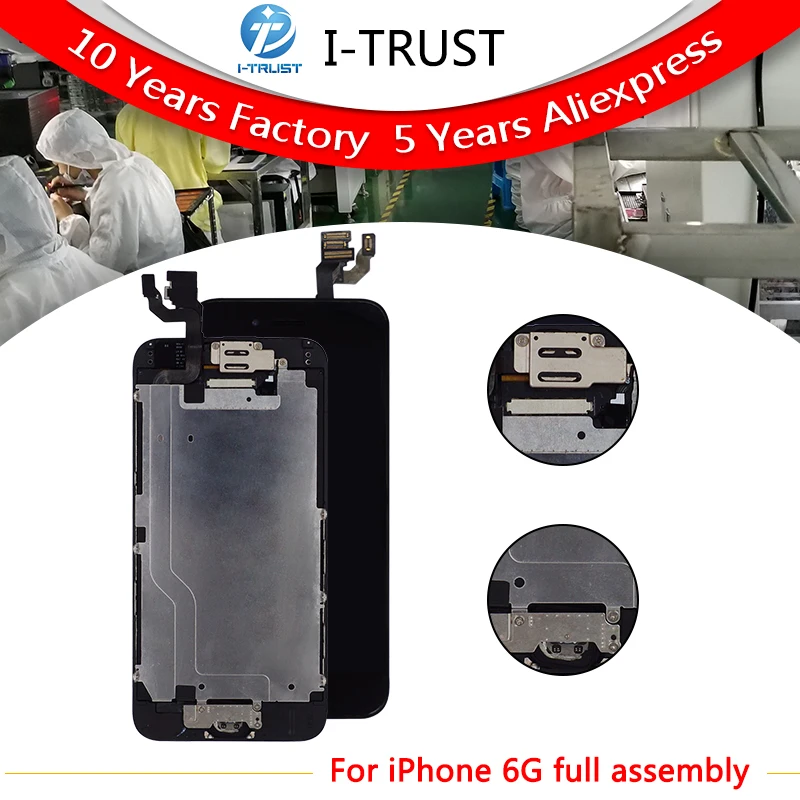 

Grade A+++ No Dead Pixel LCD For Apple iPhone 6 LCD Screen Replacement & Front Camera and & Homebutton& Free Shipping 50PCS/LOT
