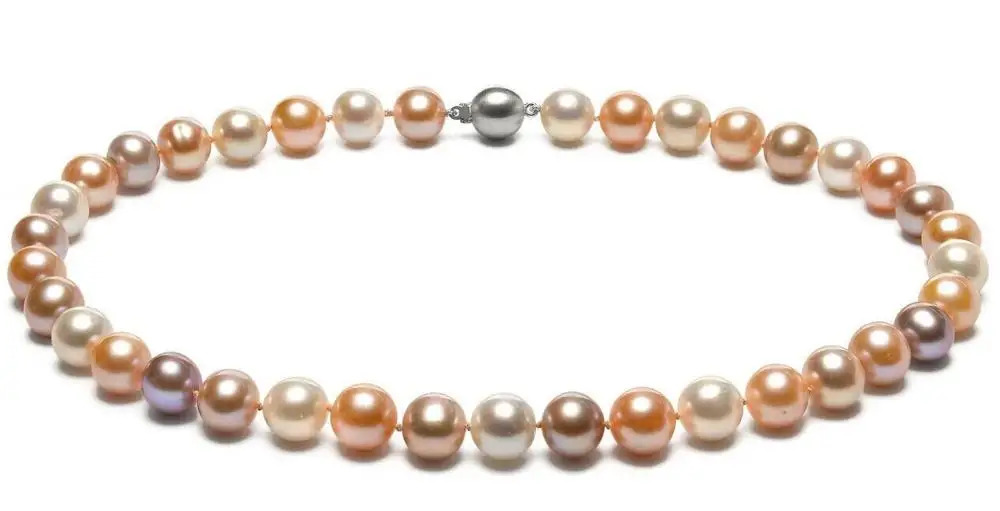 

FREE SHIPPING>>>@@ > Superb 18"9-10mm Natural south sea genuine white gold pink round pearl necklace