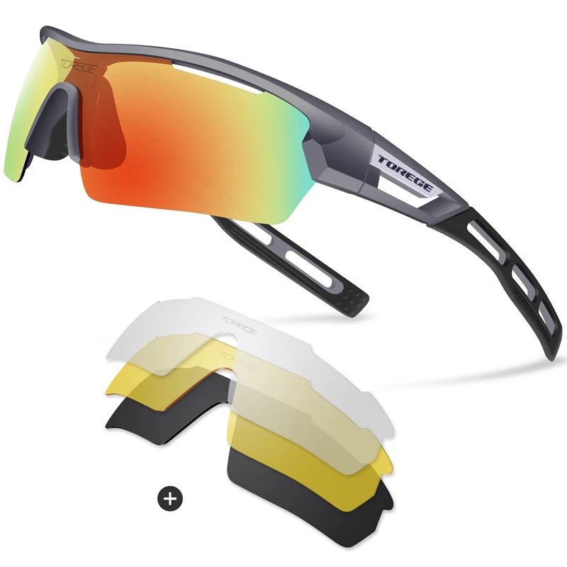 Torege Поляризованные спортивные солнцезащитные очки для Для мужчин Для женщин Велоспорт Бег для вождения, рыбной ловли, для игры в гольф Бейсбол очки TR90 стойкая к повреждениям оправа