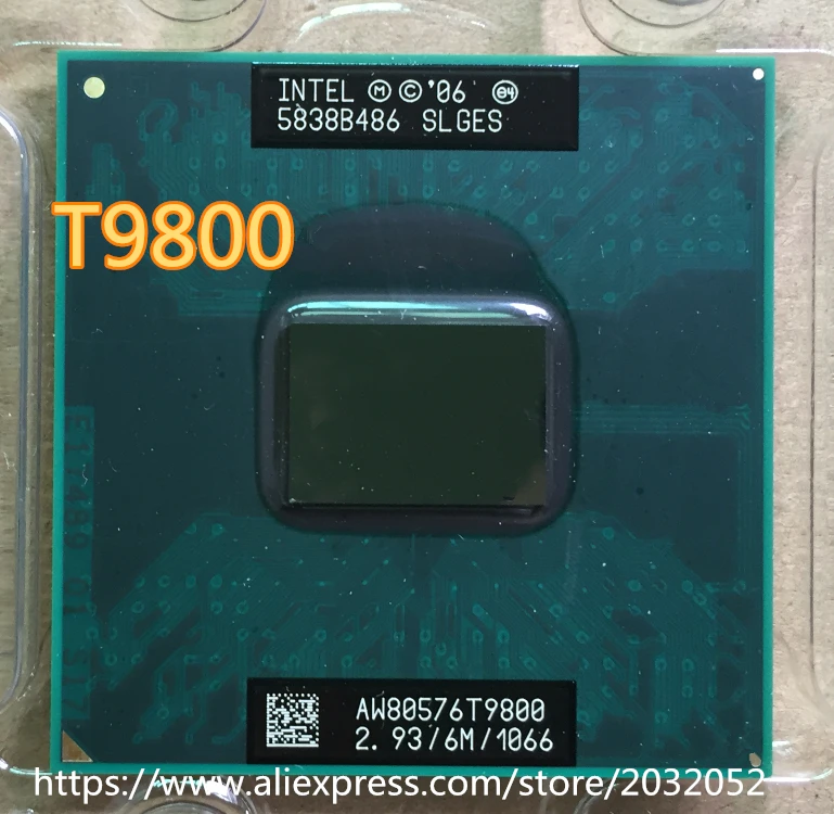 Процессор lntel для ноутбука Core 2 Duo T9800 t9800 6 Мб кэш памяти 93 ГГц 1066 двухъядерный