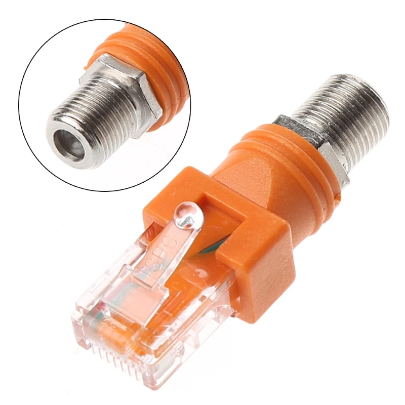 F Female To RJ45 Male Coaxial Barrel Coupler Adapter RJ45 To RF